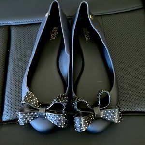 Melissa black Sweet bow Flat, size 6